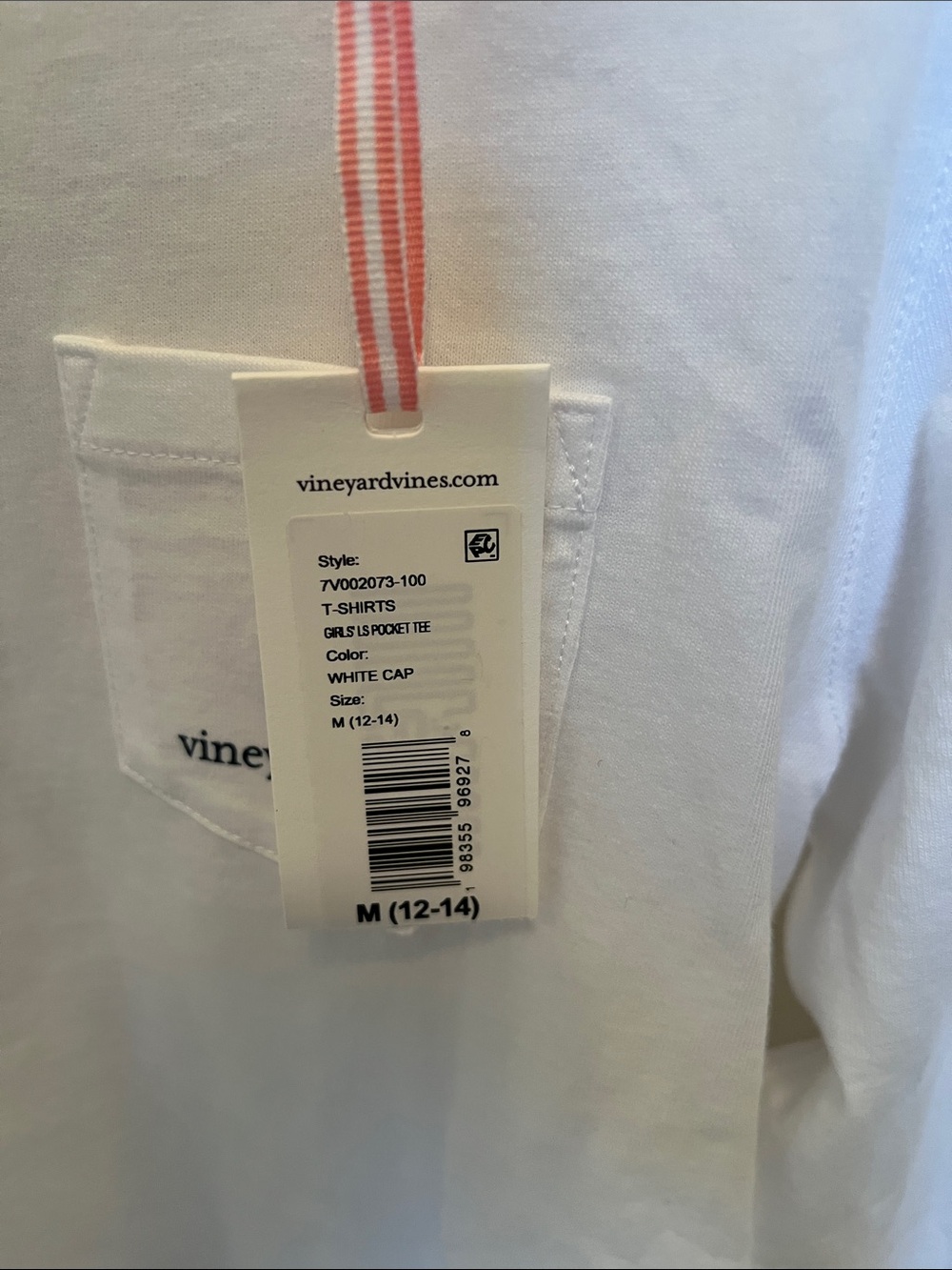 NEW Vineyard Vines Girls Long-Sleeve Pocket Tee with Ballet shoes - Picture 2 of 5